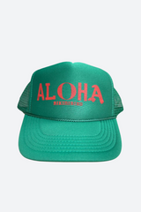 Bikinibird Aloha Trucker Hat in Green/Red