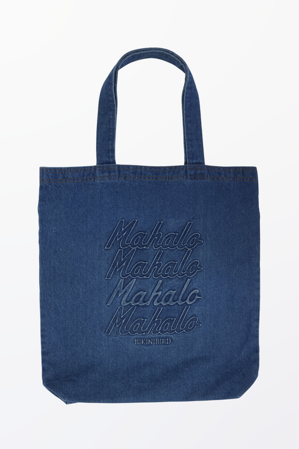 bikinibird embossed mahalo tote in denim