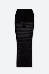 PQ Swim Crochet Long Skirt in Black