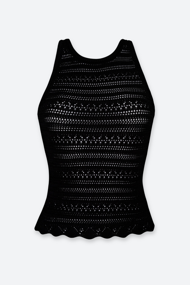 PQ Swim Crochet Top in Black