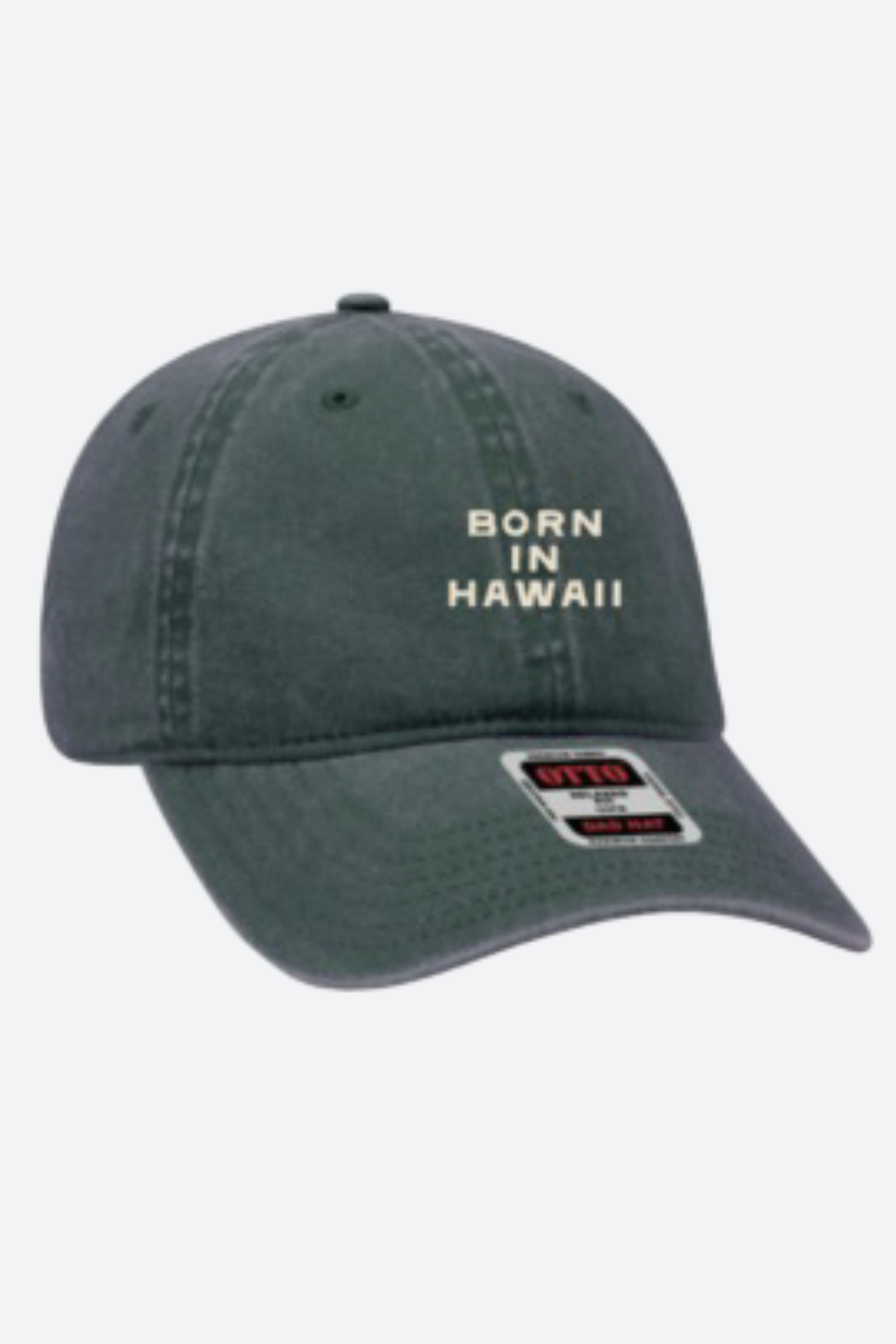 Bikinibird Born In Hawaii Dad Hat in Olive