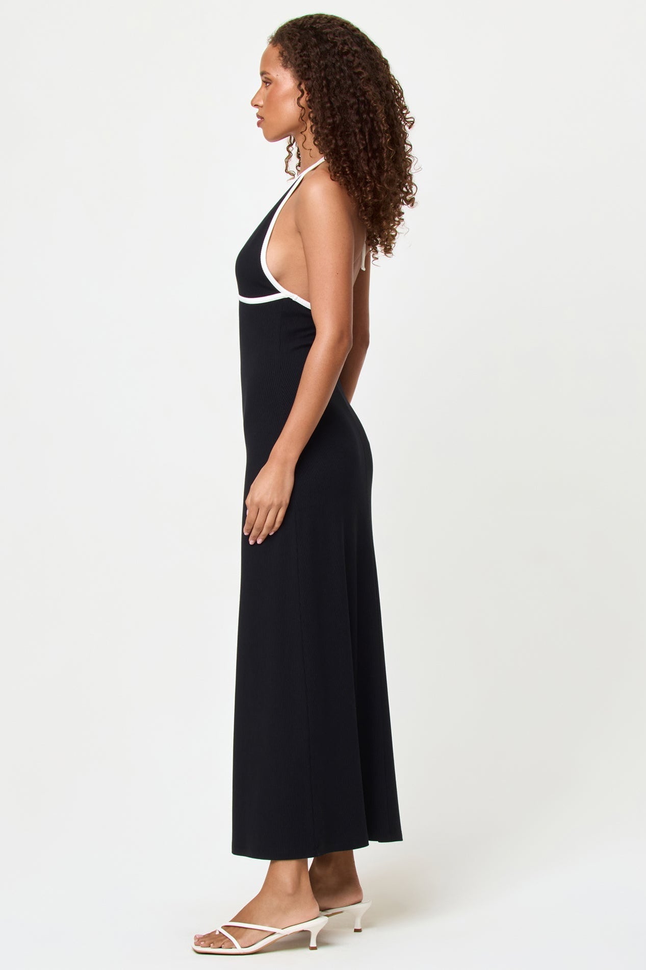 Shea Maxi Dress in Black-Cream
