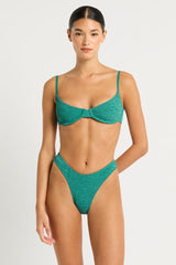 Bound by Bond-Eye Christy Brief in Teal Lurex