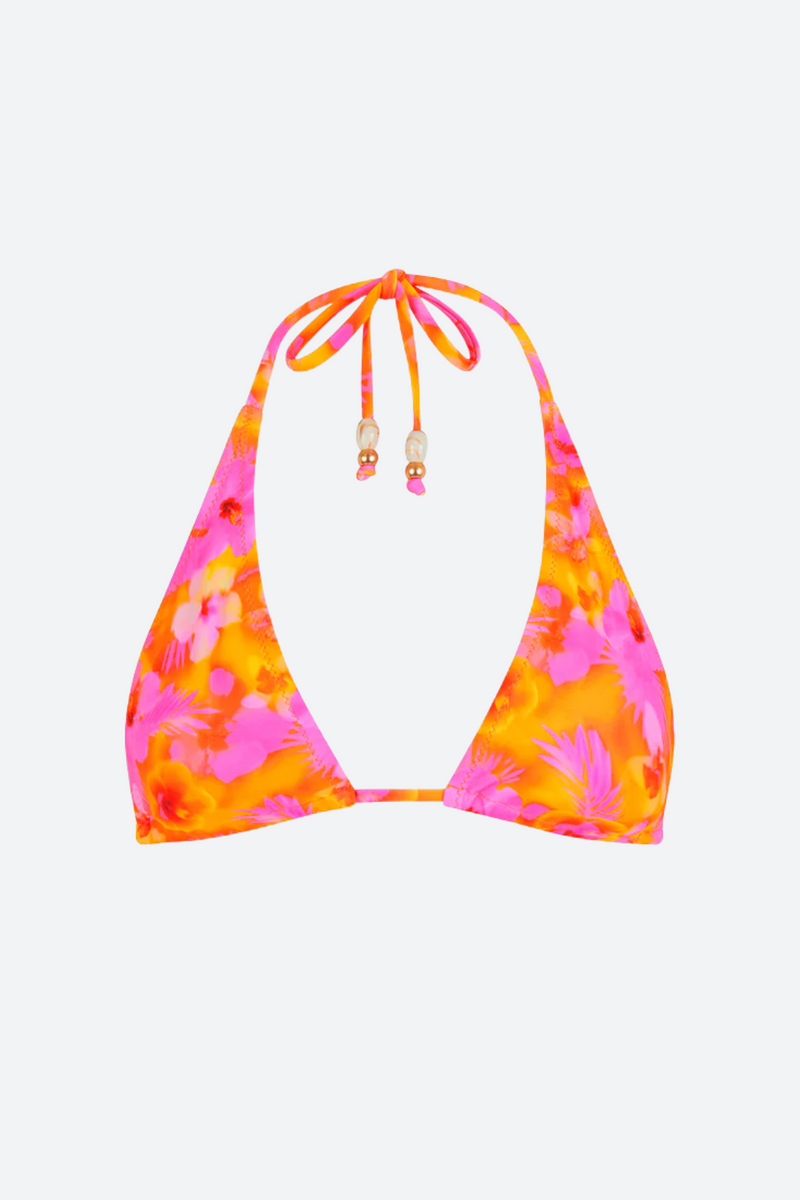 Kulani Kinis Classic Tie Halter Bikini Top in Honey Baby