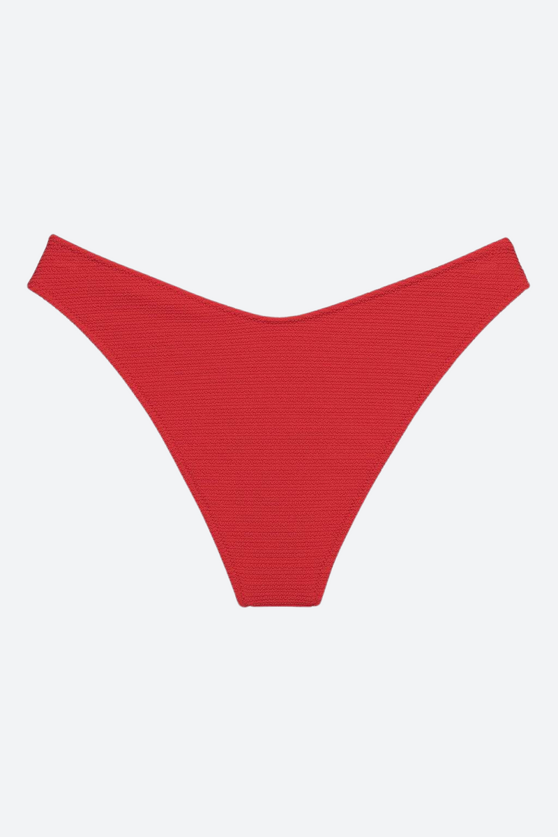 Montce Lulu (Zig-Zag Stitch) Bikini Bottom in Crimson Micro Scrunch