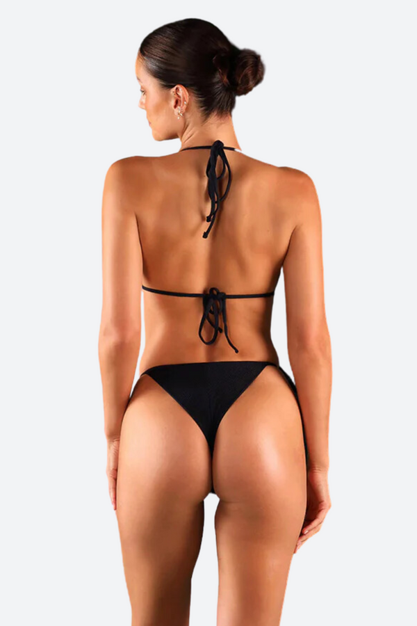 Bromelia Swimwear Gabriela Top in Midnight Black Rib