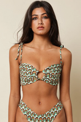 Montce Tori Ties Bandeau Bikini Top in Groovy