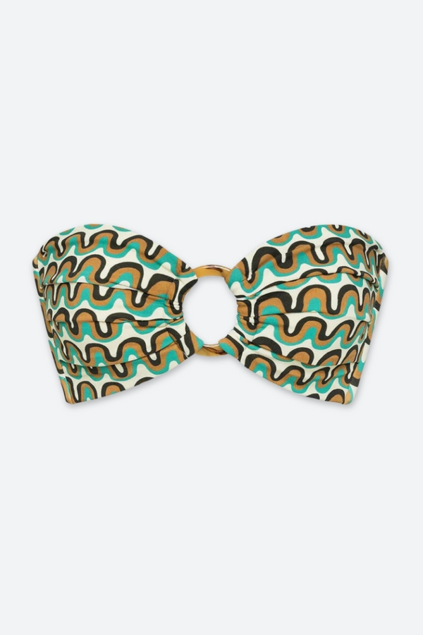 Montce Tori Ties Bandeau Bikini Top in Groovy