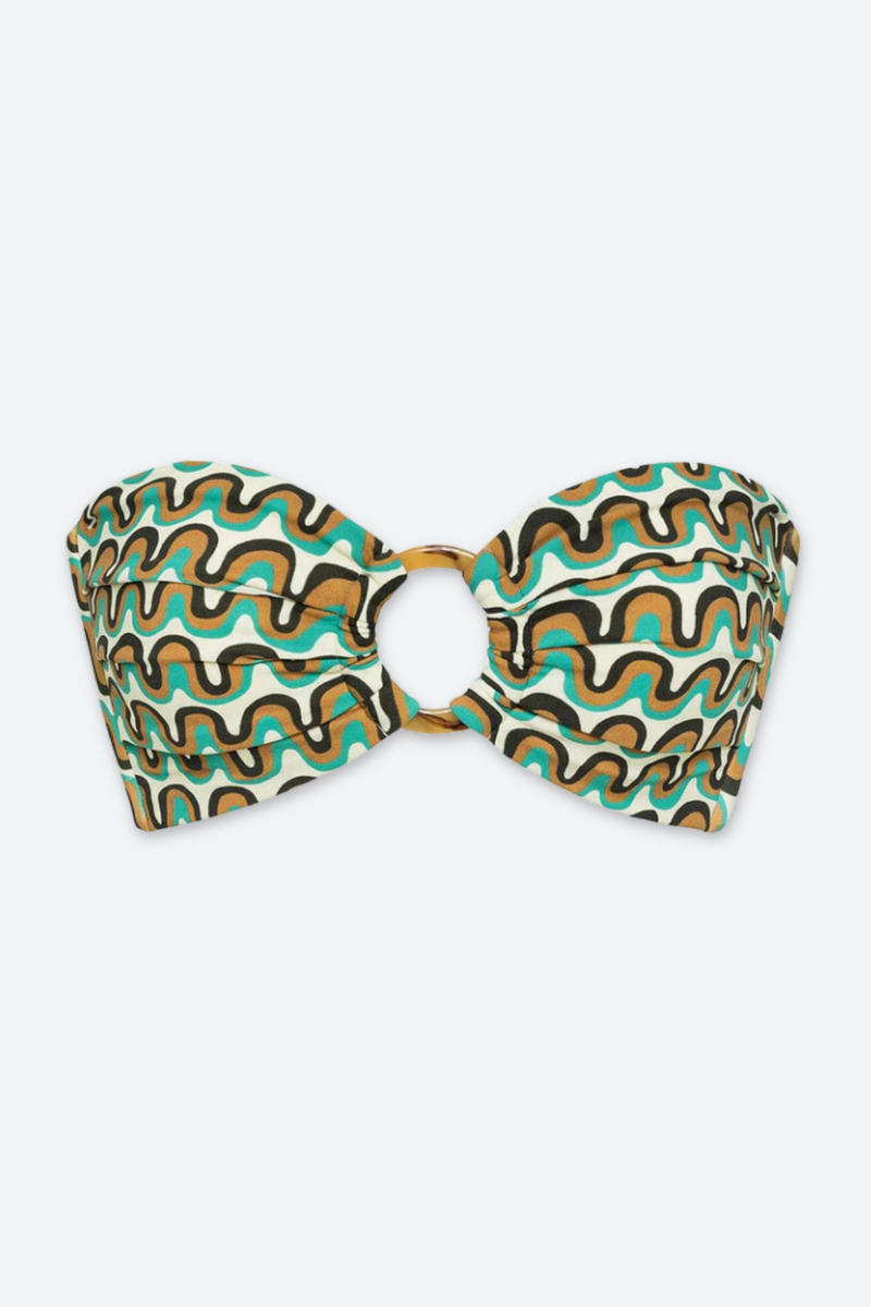 Montce Tori Ties Bandeau Bikini Top in Groovy