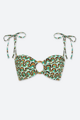 Montce Tori Ties Bandeau Bikini Top in Groovy