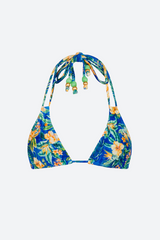 Kulani Kinis Halter Bralette Bikini Top in Tropez Tides