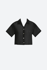 Vitamin A Hana Cropped Shirt in Black