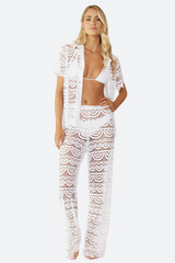 PQ Swim High Waist Lace Pants in Water Lily