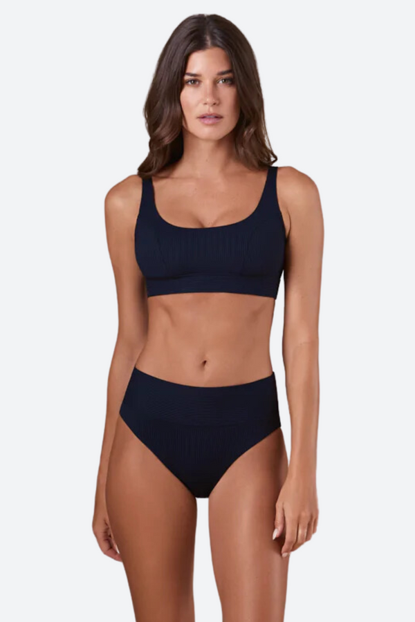 Bromelia Swimwear Itacare Bottoms in Midnight Rib