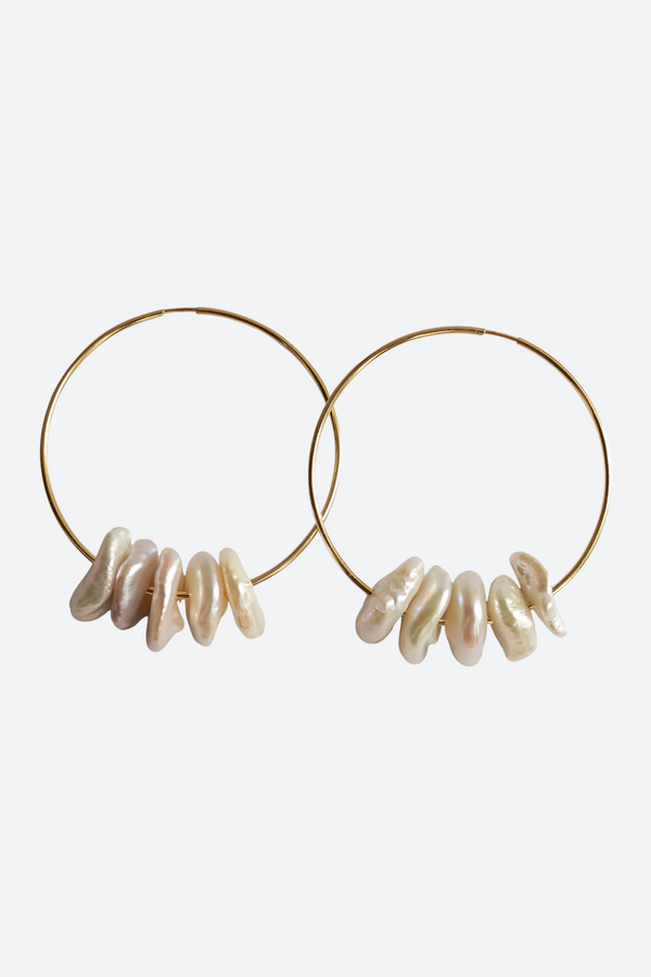 Kaia Sage Dainty Keshi Pearl Hoops