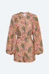 Kivari Isha Playsuit in Pink Paisley