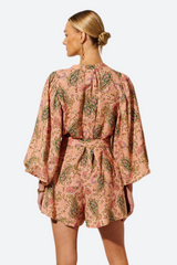 Kivari Isha Playsuit in Pink Paisley