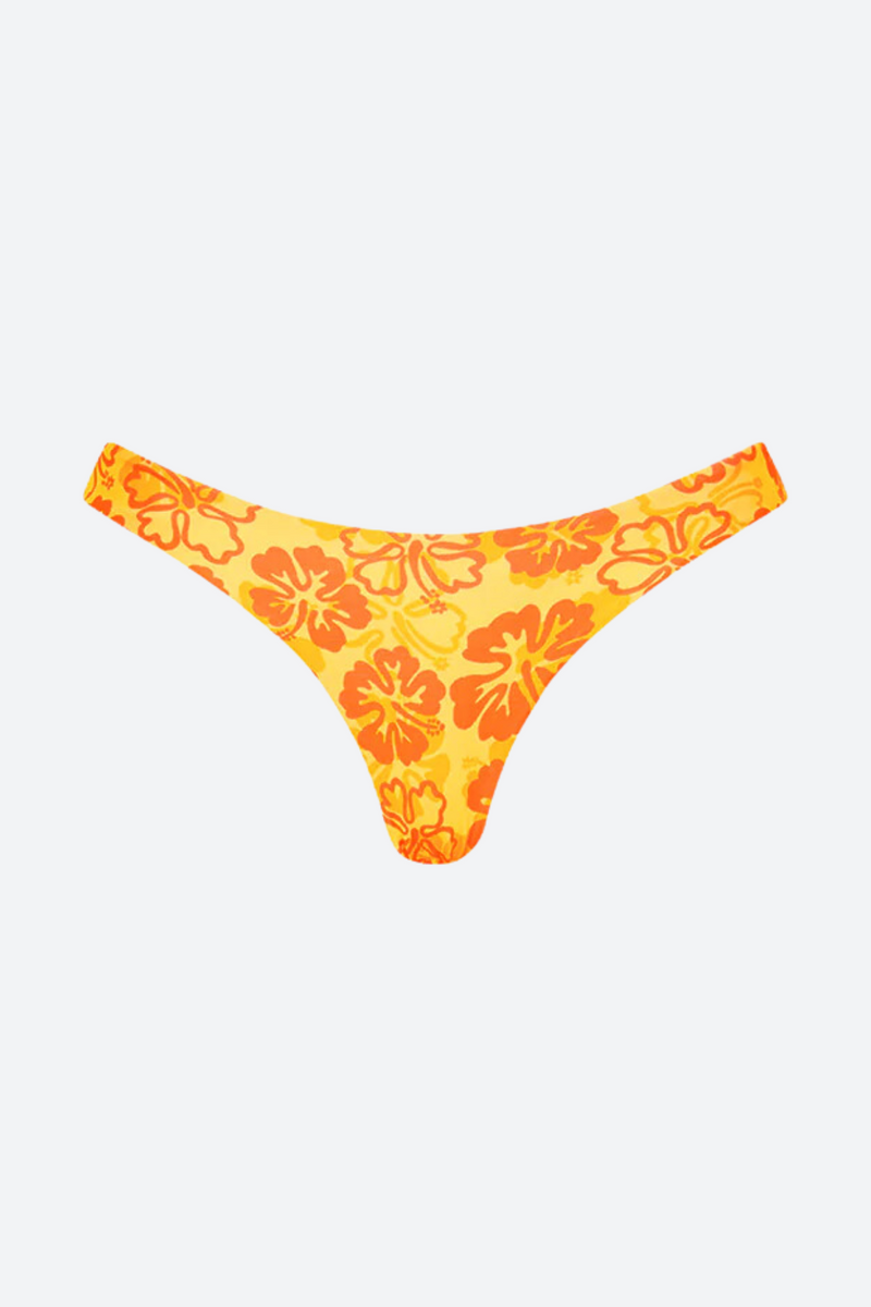 Kulani Kinis Minimal Full Coverage Bikini Bottom in Tangerine Dreams