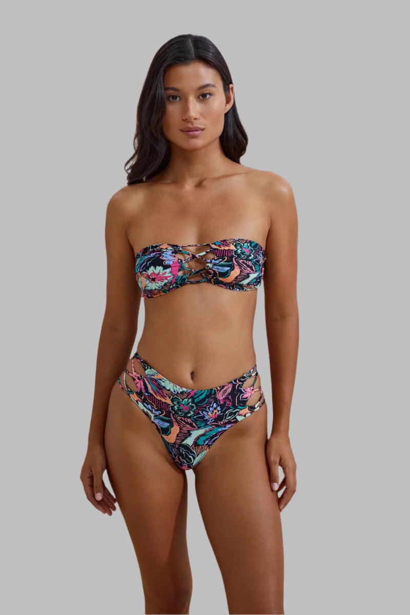 Stone Fox Leilani Loop Bandeau Top in Tropical Sketch