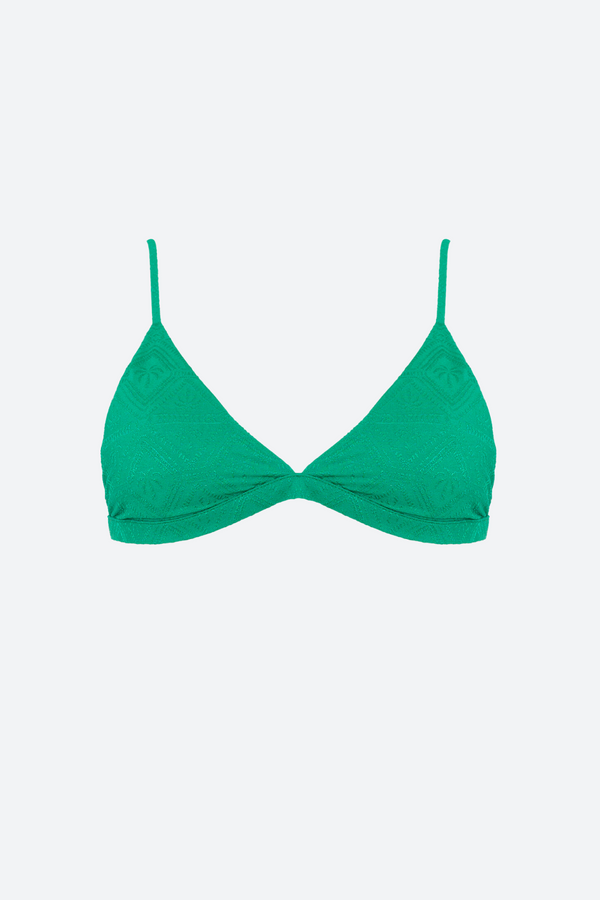 Malai Textured Constance Triangle Top in Ipanema Sunny Green