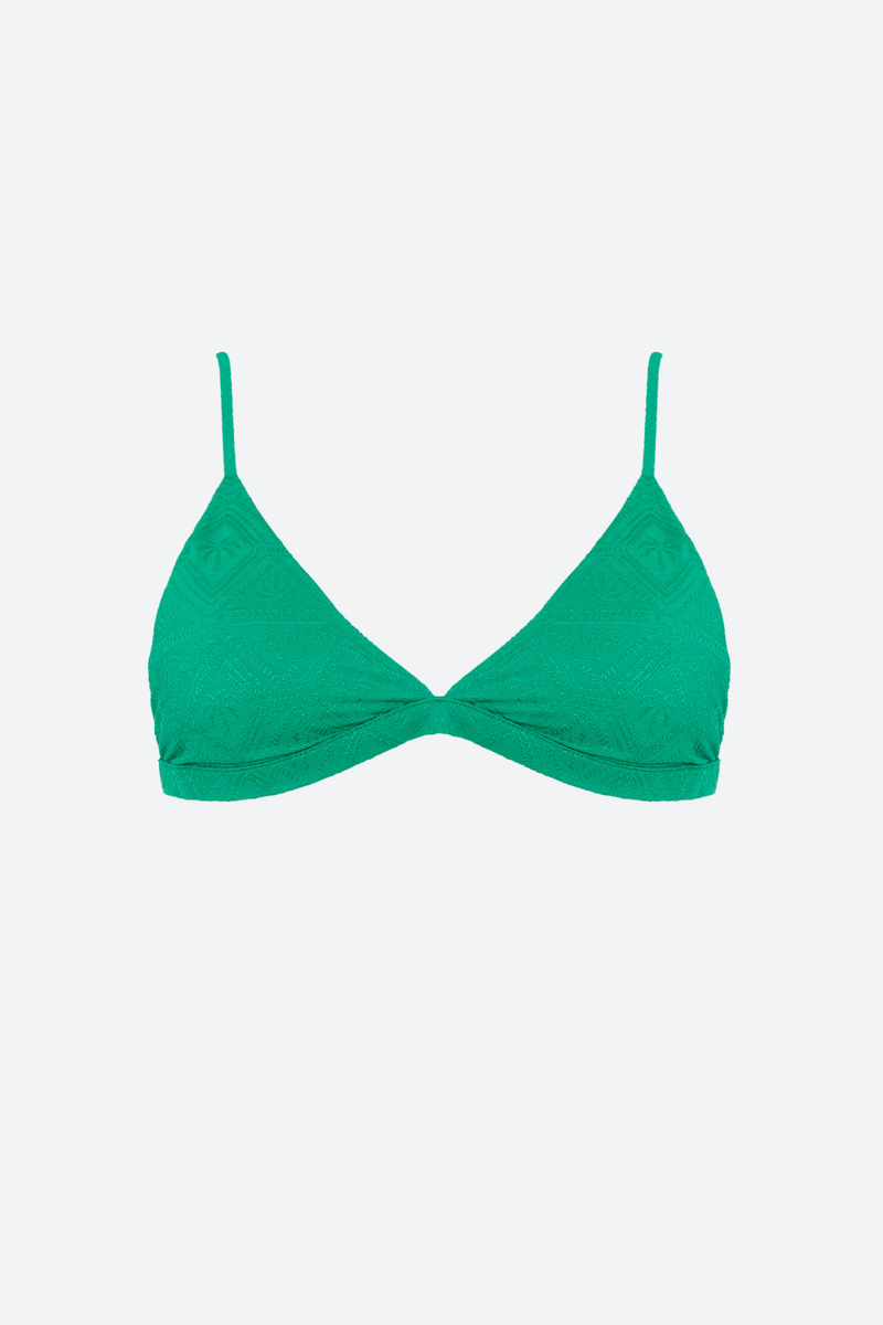 Malai Textured Constance Triangle Top in Ipanema Sunny Green