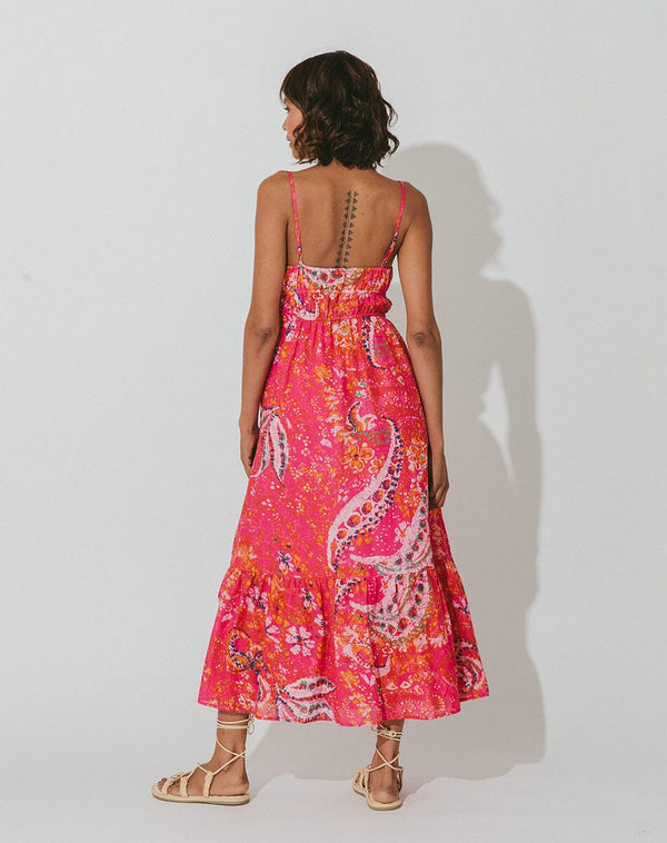 Cleobella Monaco Midi Dress in Hibiscus