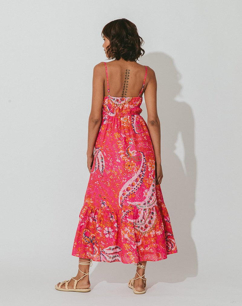 Cleobella Monaco Midi Dress in Hibiscus