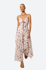 Kivari Phoebe Maxi Dress in Purple Pink Floral