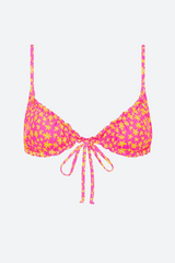 Kulani Kinis Ruched Bralette Bikini Top in Berry Blush