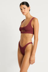 Bound by Bond-Eye Sasha Crop in Carmine Recycled