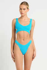 Bound by Bond-Eye Nino Crop Top in Cyan Recycled