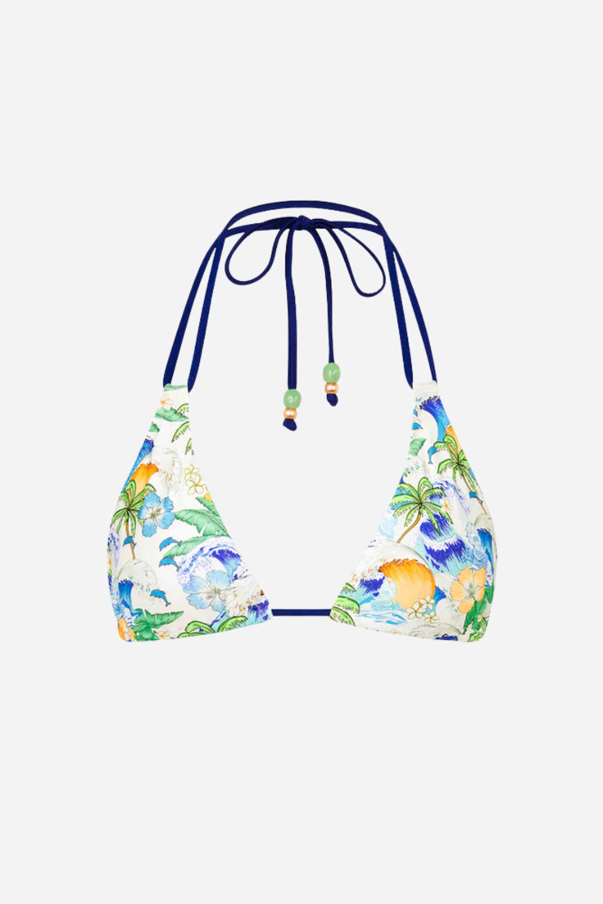 Kulani Kinis Simple Strap Halter Bikini Top in Blue Crush