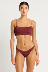 Bound by Bond-Eye Strap Saint Crop in Carmine Recycled