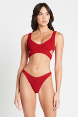 Bound by Bond-Eye Nino Crop in Baywatch Red Eco