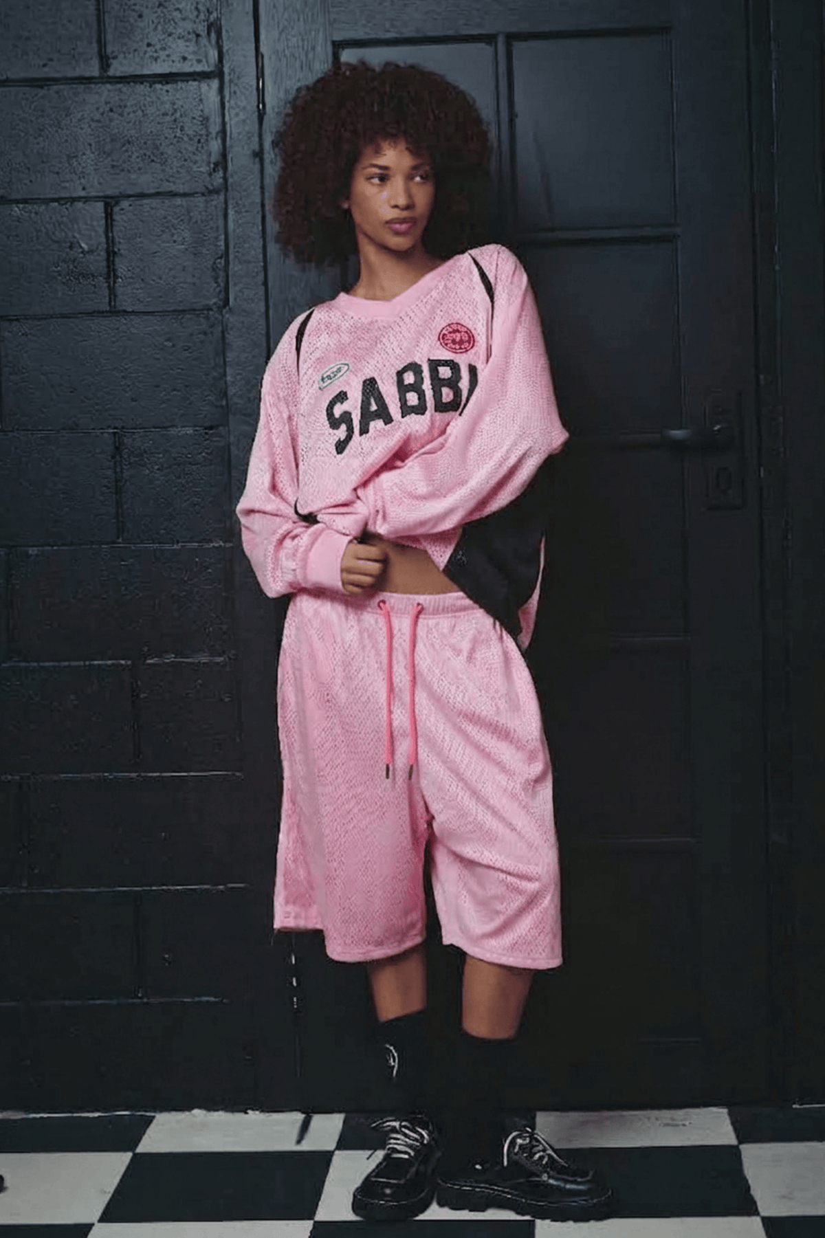 Sabbi The Mesh Jort in Pink