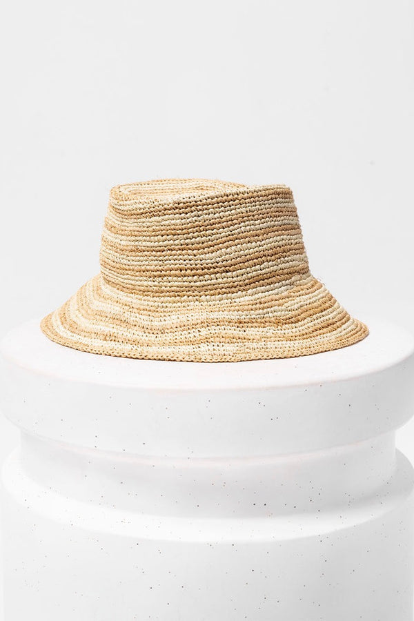L*Space Isadora Bucket Hat in Natural Stripe