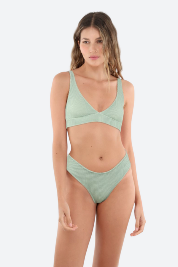 Malai Textured Wave Top in Willowing Green
