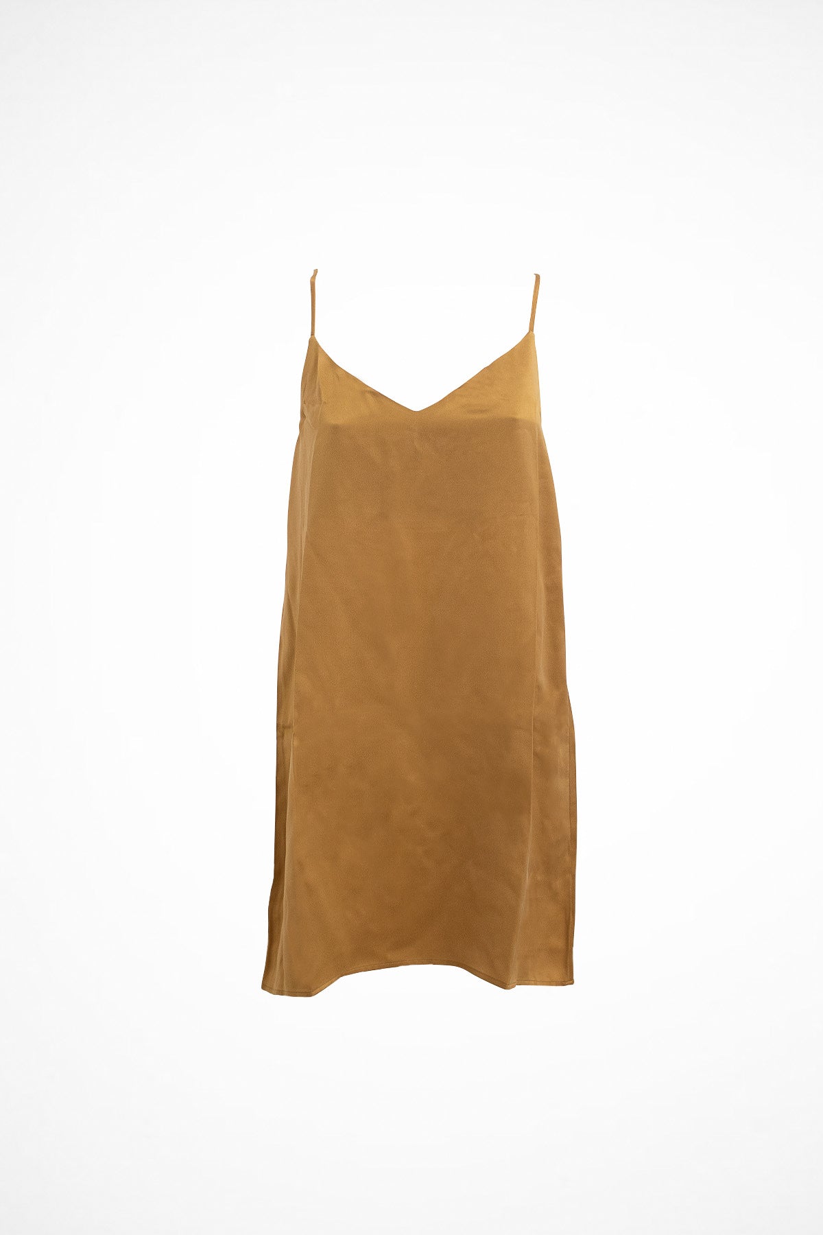 Hiamoe Mini Dress in Bronze Silk