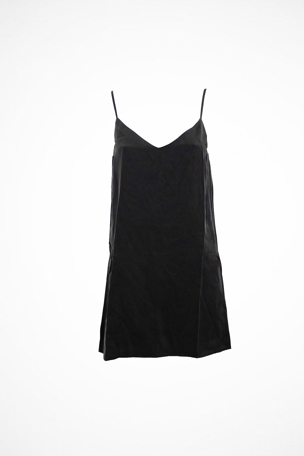 Hiamoe Mini Silk Dress in Black